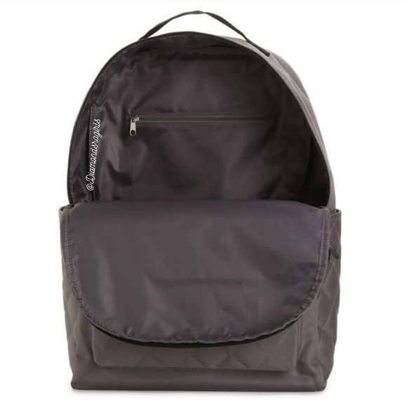 DSW Large Quilted Backpack Gray Black Silver NIP - Picture 3 of 15